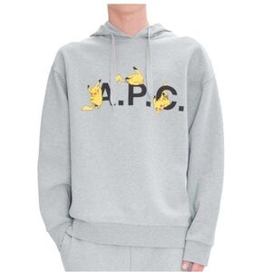 A.P.C. X Pokémon Pikachu Gray Cotton Hoodie - Adult | Sz XS
